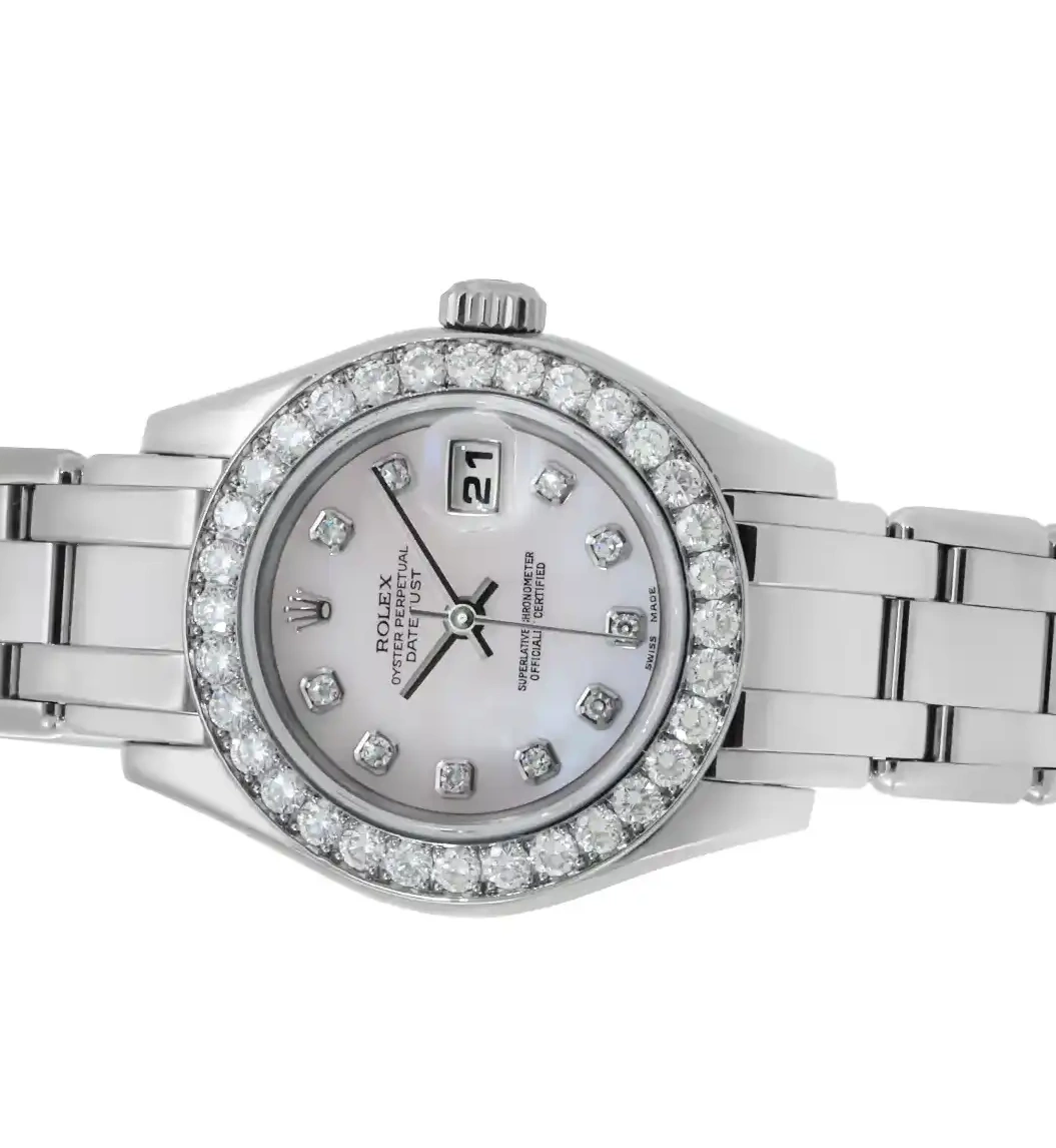 Prestigious Jewelrys 80299 Datejust Rolex White Gold 0604